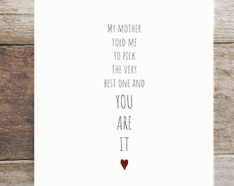 My Mother Told Me Card