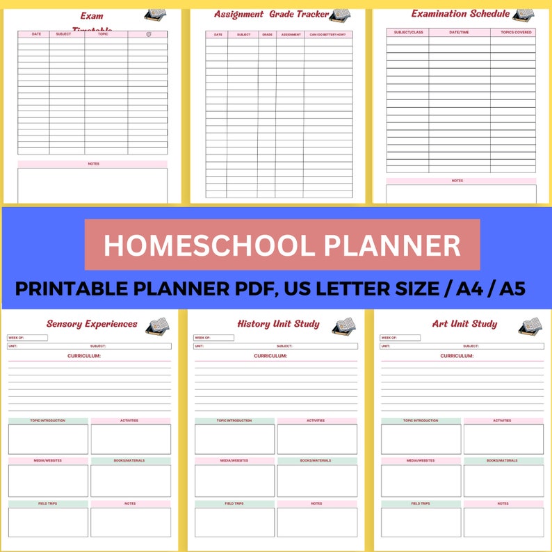 Homeschool Routine planner Editable Homeschool Canva Template Printable PDF Us Letter Size, A5, A4 31 Pages Homeschool planner image 5