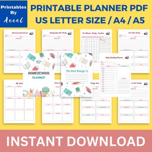 Homeschool Routine planner Editable Homeschool Canva Template Printable PDF Us Letter Size, A5, A4 31 Pages Homeschool planner image 7