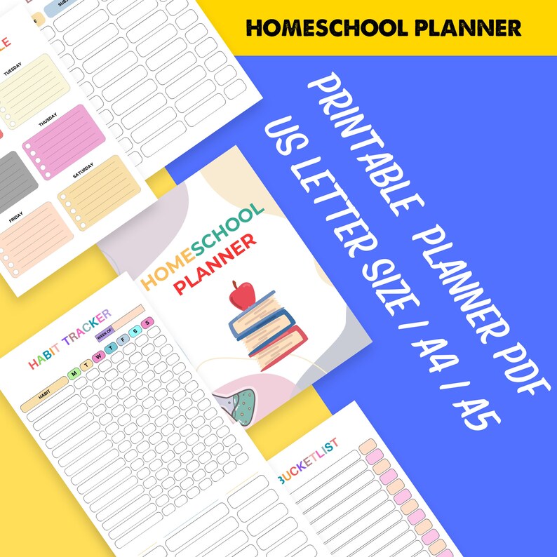 31 Pages Homeschool Planner, Homeschool Schedule Template, Homeschool Routine Template, Editable Canva Template, PDF Us Letter, A5, A4 image 5
