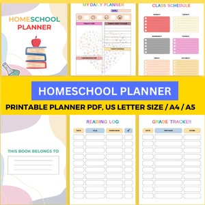 31 Pages Homeschool Planner, Homeschool Schedule Template, Homeschool Routine Template, Editable Canva Template, PDF Us Letter, A5, A4 image 7