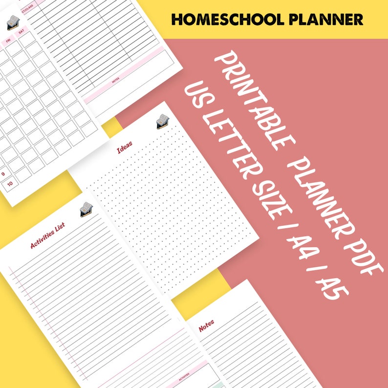 Homeschool Routine planner Editable Homeschool Canva Template Printable PDF Us Letter Size, A5, A4 31 Pages Homeschool planner image 6