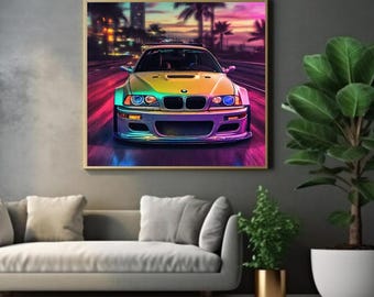 Lámina BMW E46 M3 Citylight / Colección Retro Motorsport / Descarga digital