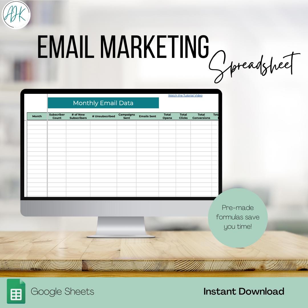 Email Spreadsheet Email Marketing Spreadsheet - Etsy