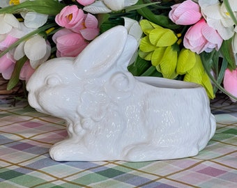 Vintage Ceramic Easter Bunny Planter