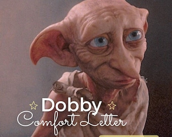 Dobby comfort letter digital download Harry fandom gift for a potterhead fan artwork house elf fan art Wizarding world farewell letter print