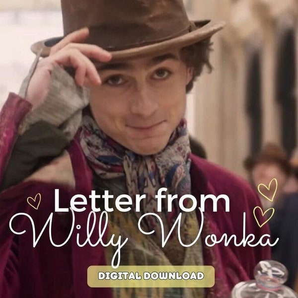 Willy Wonka Letter Art Wonka Golden Ticket Chocolate Factory Candyman Chocolate Bar Wonka New Movie Timothée Chalamet Fan Art