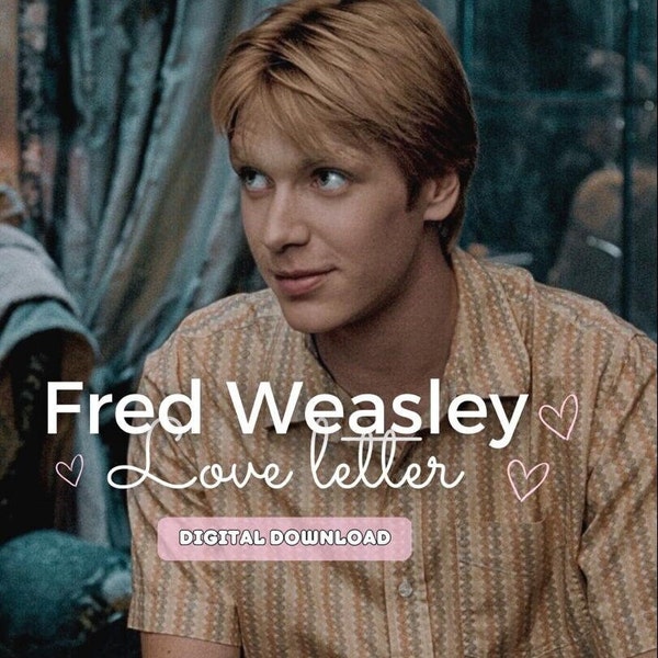 Fred Weasley Liebesbrief Hogwarts Zauberwelt Zauberhafter Buchstabe Weasley Zwillinge Fan Art Print Potter für Fan Geschenk für Potterhead