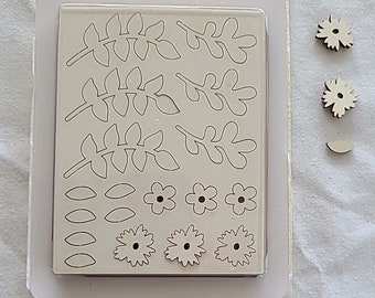 Stampin Up Touches Of Nature Elements Unmounted Wood Stamp Set