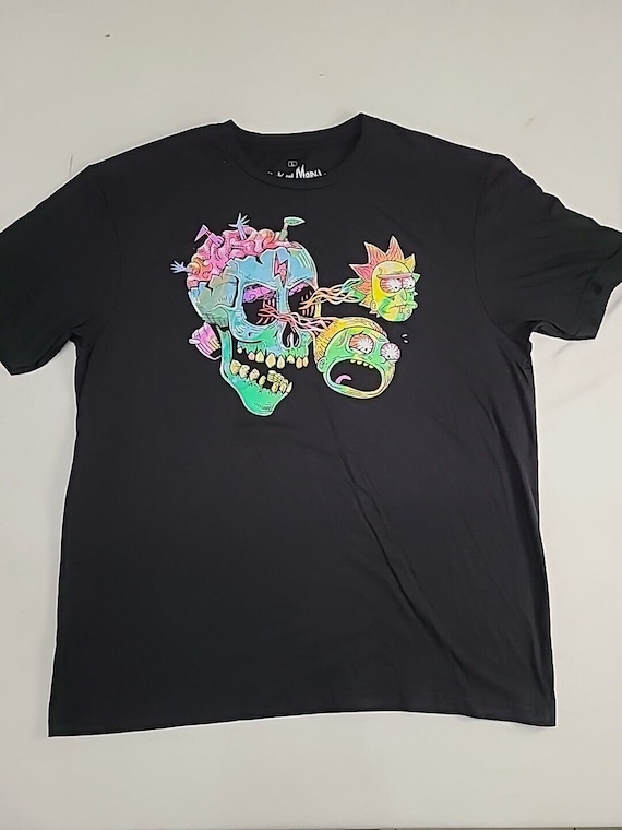 Rick And Morty Unisex Size L Black Graphic Tee Shi