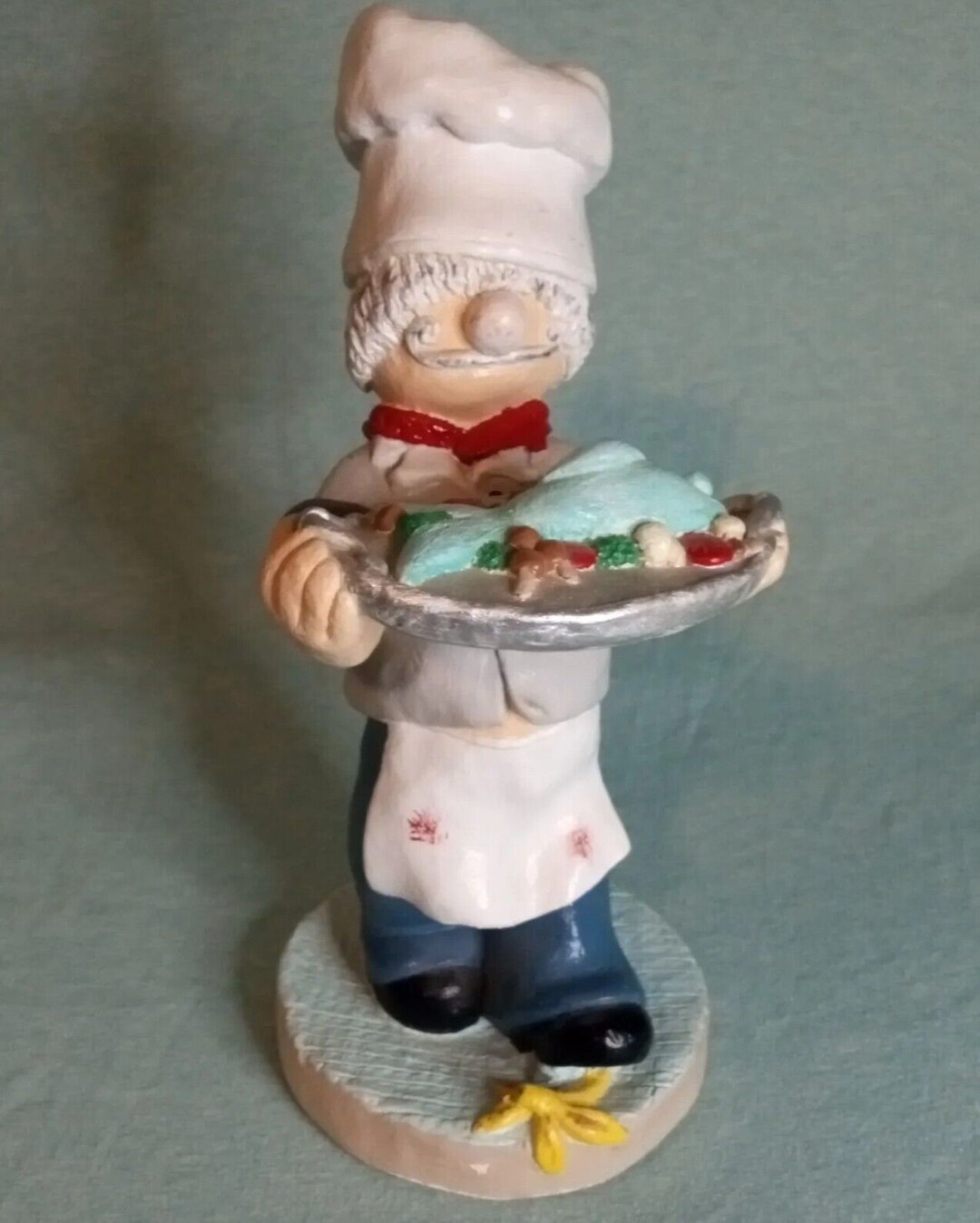 Vintage 70s Chalkware Chef With Platter of Fish Statue Figure Sculpture ...