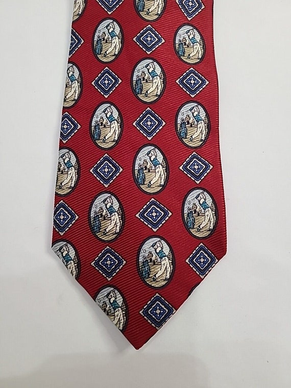 Burberrys Silk Neck Tie All Over Golfer Print - image 7