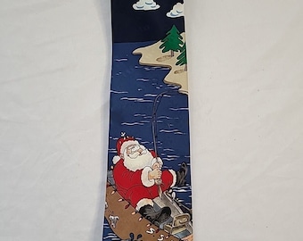 Cravate de Noël Hallmark Salutations des Fêtes pour homme Noël Père Noël Pêche