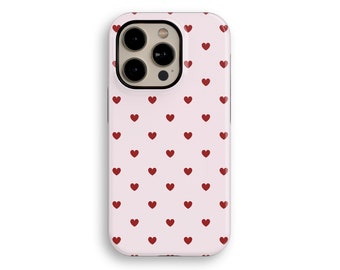 Pink Coquette Aesthetic Red Hearts Tough Protective iPhone 16 iPhone 12 iPhone 13 Pro Case iPhone 14 Pro Max Case iPhone 15 Pro Max Case