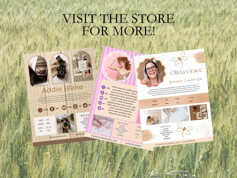 Media Kit Template | Canva Template | Blogger Social Media Kit ...