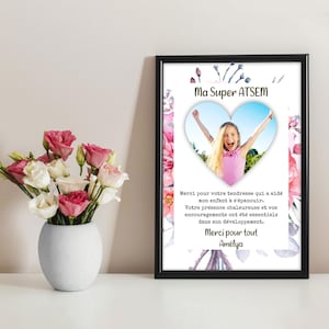 Affiche ATSEM personnalisée - Affiche citation ATSEM - Cadeau ATSEM personnalisé - Affiche remerciement personnalisable - Idée cadeau