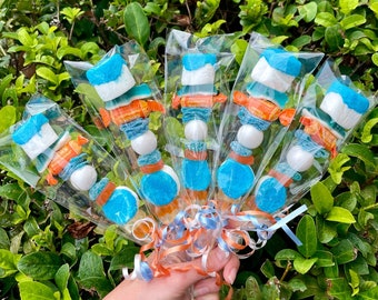 10+ Blue and Orange Candy Kabobs! Fun Birthday Favors, Kids Party Favors, Blue Birthday Decor, Blip Birthday favors, Birthday Bag Fillers