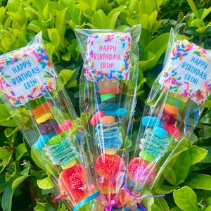 10+ Personalized Message Candy Kabobs, Birthday Party Favors, Party Decor, Birthday Treat, Kids Birthday Party Favor, Custom Party Favors