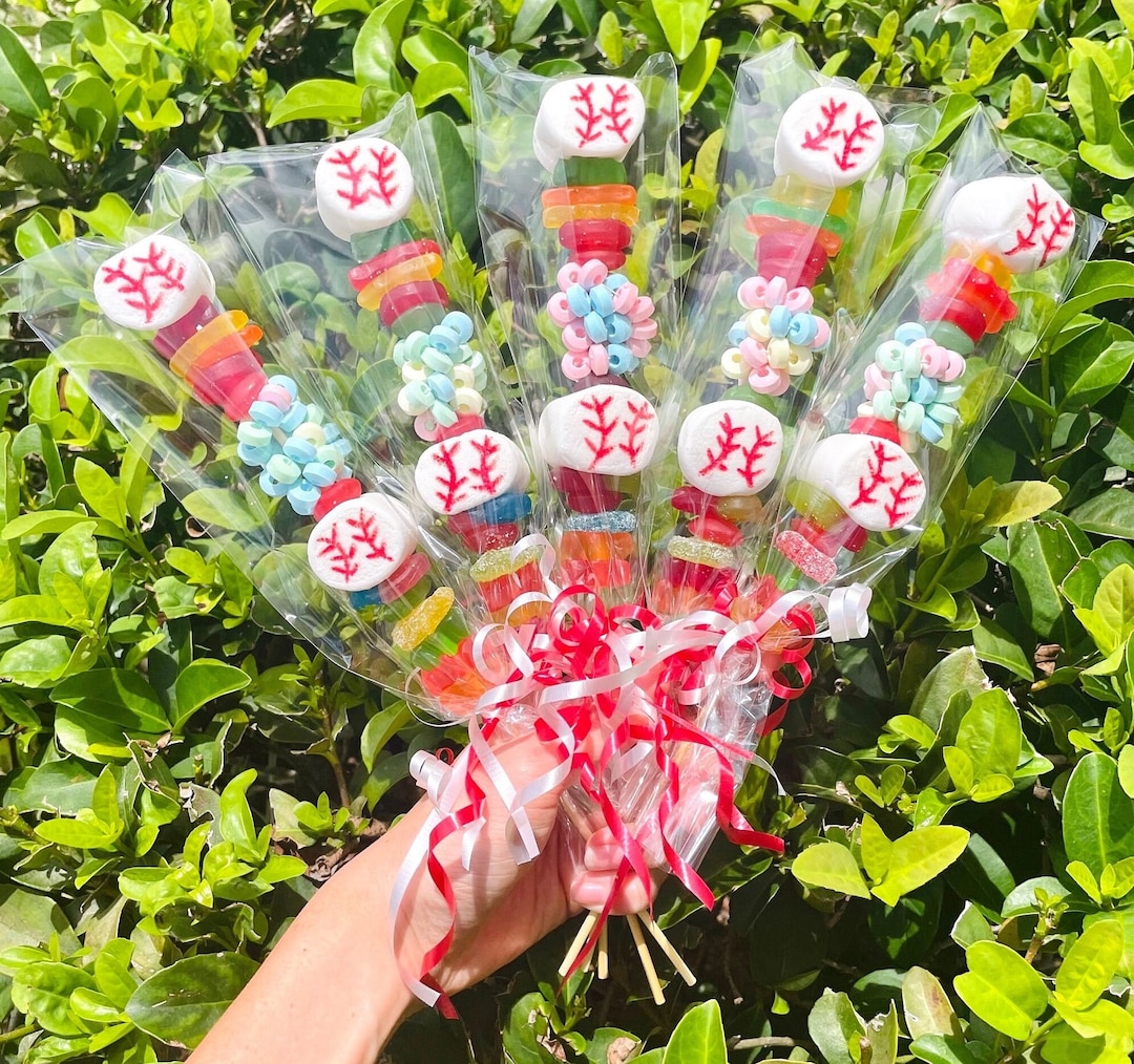 10 BASEBALL Candy Kabobs Personalized Party Favors, Baseball Party