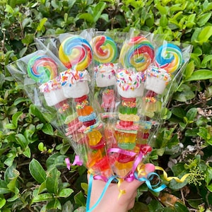 10+ Lollipop Favor Candy Kabobs! Personalized Party Favors, Party Decor, Birthday Treat, Unique Birthday Party Favor, Candy for Kids party