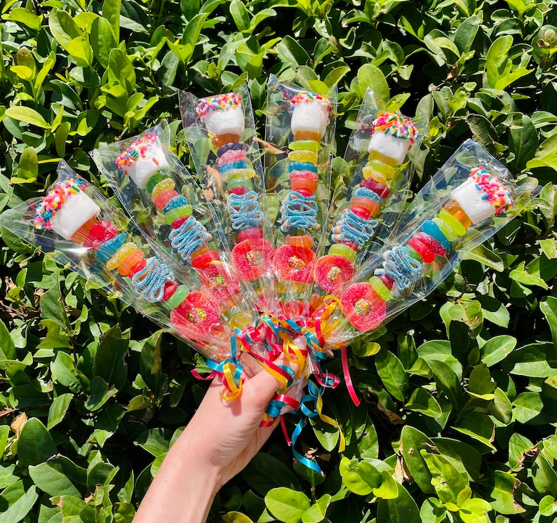 10 XL Candy Kabobs Birthday Party Favors, Party Decor, Birthday Treat, Kids Birthday Party Favor, Candy Skewer, Candy, Kids Candy image 1