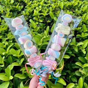 ¡Más de 10 brochetas de malvavisco! Regalos para fiestas de cumpleaños, regalos para niños, regalos para fiestas de cumpleaños, brochetas de caramelo, caramelos, caramelos para niños