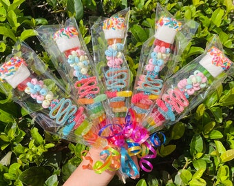 10+ XL CANDY ARMBÄNDER Candy Kabobs! Personalisierte Partygeschenke, Party Decor, Geburtstags-Leckerbissen, Kindergeburtstag-Gastgeschenk, Süßigkeits-Favor für Kinder