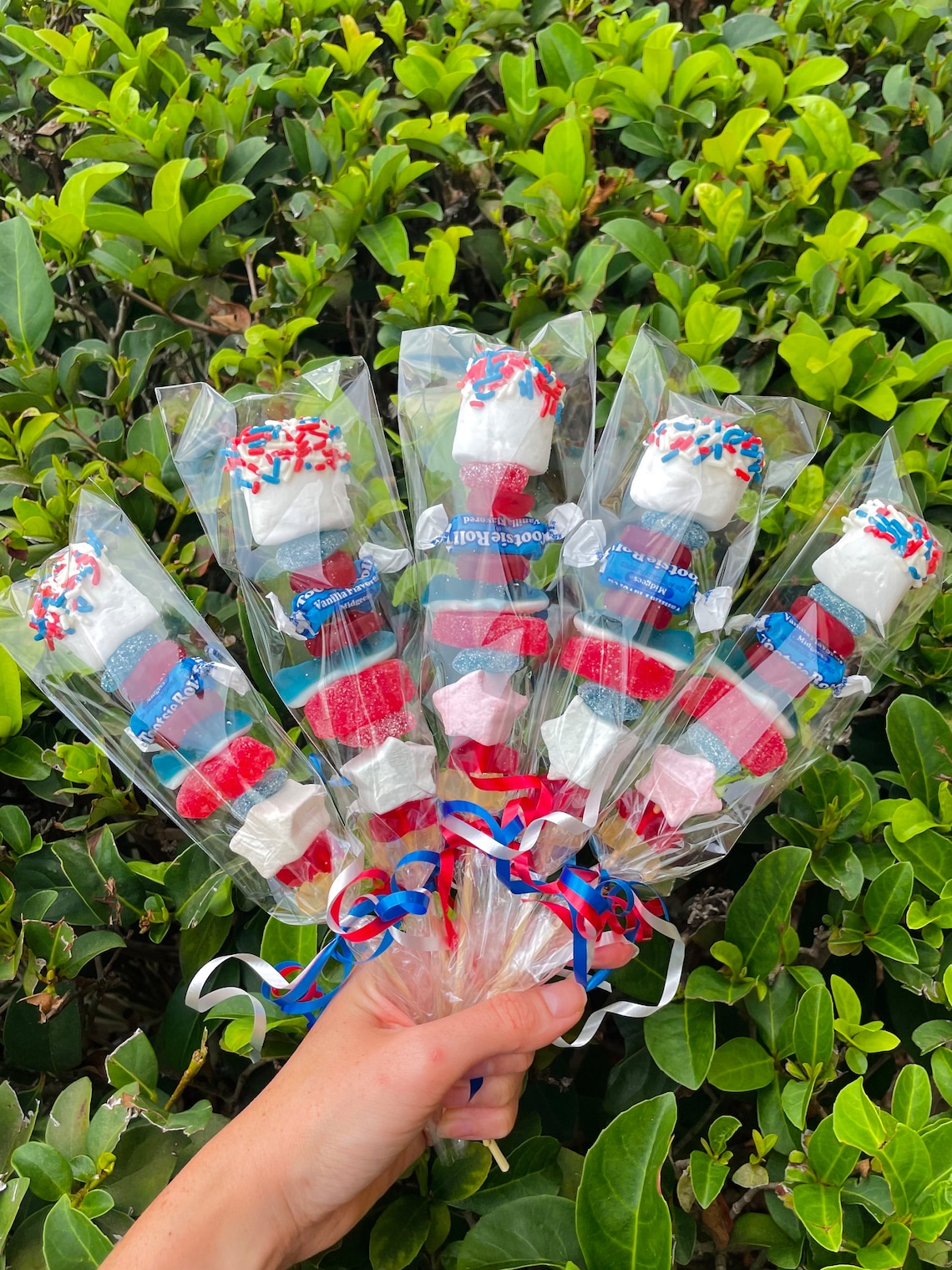 20 Custom Patriotic Candy Kabobs 4th of July Party Favors image 1