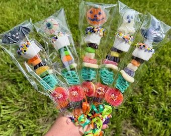 Halloween Lollipop Candy Kabobs 10+ Kids Halloween Party Favor, Halloween Handouts, Halloween Candy, Halloween Class Party