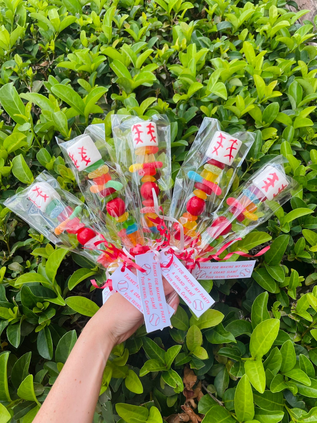 20 Baseball Candy Kabobs Birthday Party Favors, Party Decor, Birthday