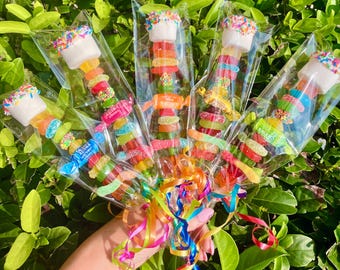 10+ Custom Candy Kabobs! Birthday Party Favors, Party Decor, Birthday Treat, Kids Birthday Party Favor, Candy Skewer, Candy, Kids Candy