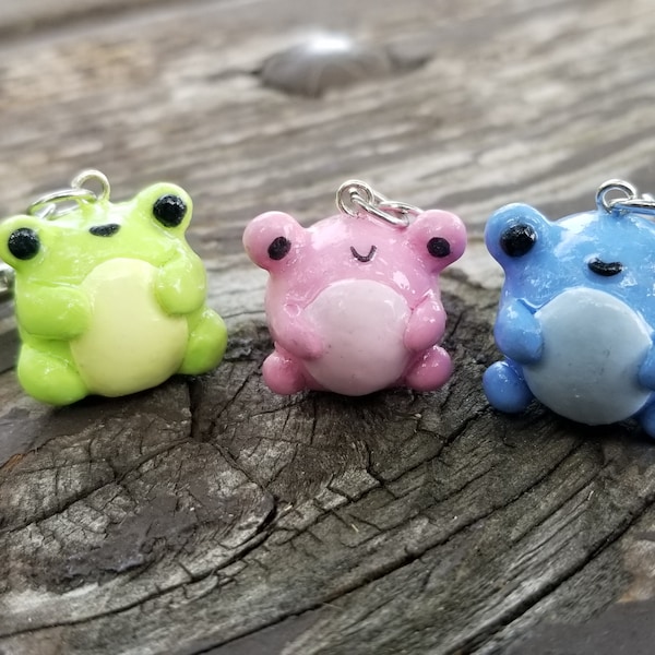 Kawaii Frog Polymer Clay Charm