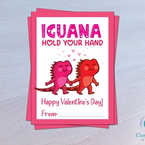 Dia dos Namorados para crianças • Cartões de iguana • Escola • Dia dos Namorados • Amor • Beatles • Para impressão • Download instantâneo • Arquivo digital