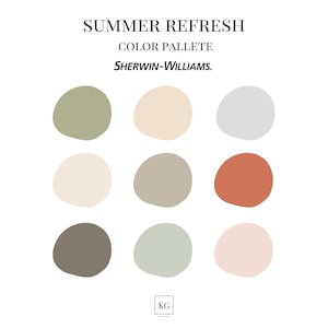 Summer Refresh Paint Concepts, Modern Palette, Sherwin Williams, Interior Paint Scheme, Transitional Modern Paint, Interior Paint Color