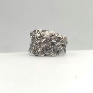 Molten Signet  Ring Liquid Organic Sterling Silver