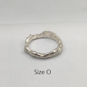 Any size Minimalist molten silver ring