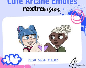 Arcane Inspired Twitch Emotes: Jinx & Ekko Fan Art (PNG)