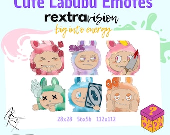 Labubu Inspired Twitch Emotes: Hand-Drawn Fan Art (PNG Format)