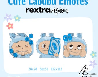 Labubu Inspired Twitch Emotes: Hand-Drawn Kawaii Gaming Emote Set