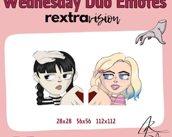 Wednesday Addams Inspired Twitch Emotes: Duo Set