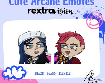 Arcane Inspired Twitch Emotes: Vi and Caitlyn Fan Art (PNG)