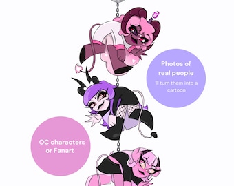 Custom Keychain Design of your favorite characters! (digital design NO physical item)