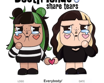 Custom Selfmade Friend Portrait • Cry Baby Inspired Digital Illustration (PNG File