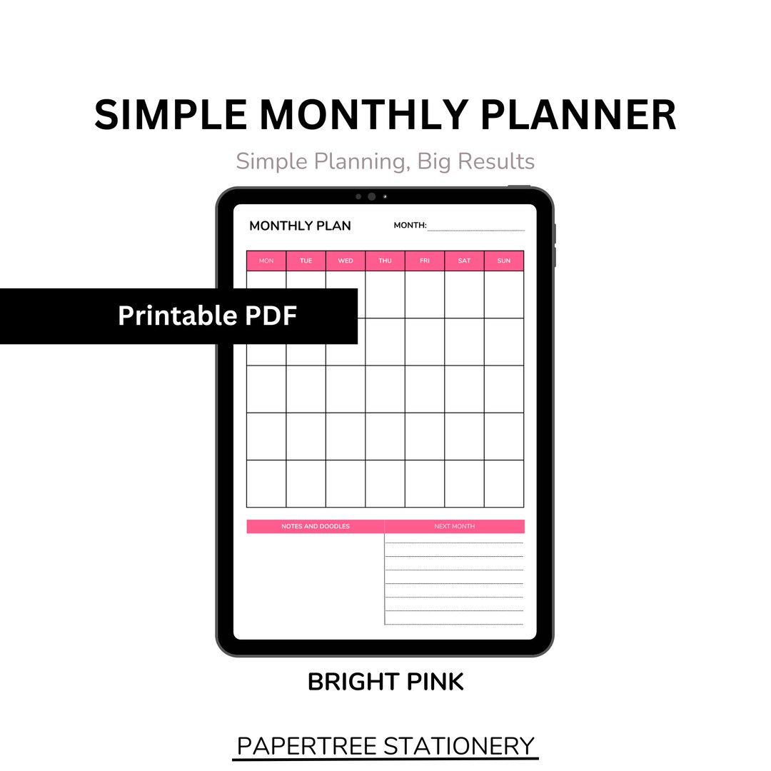 Monthly Schedule.pdf Monthly Planner Printable PDF Monthly Schedule Work From Home Bright ...