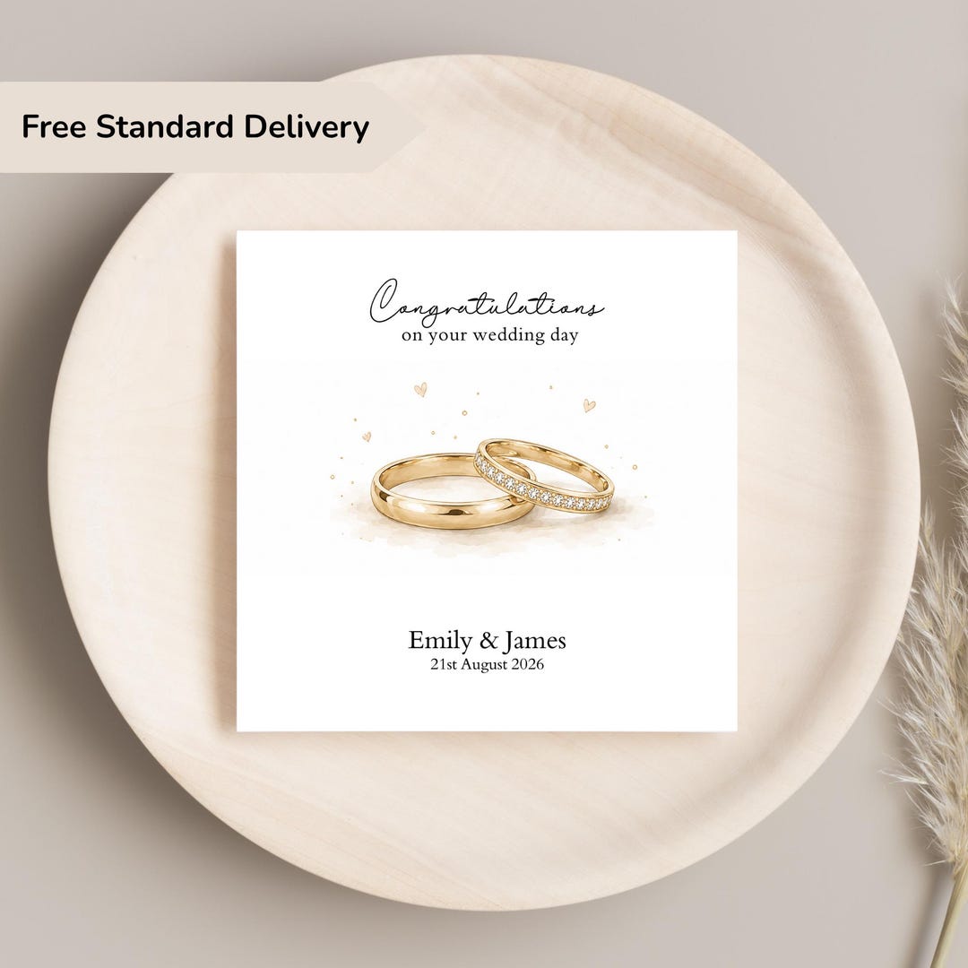 Personalised Wedding Card | Custom Wedding Card With Names & Date ...