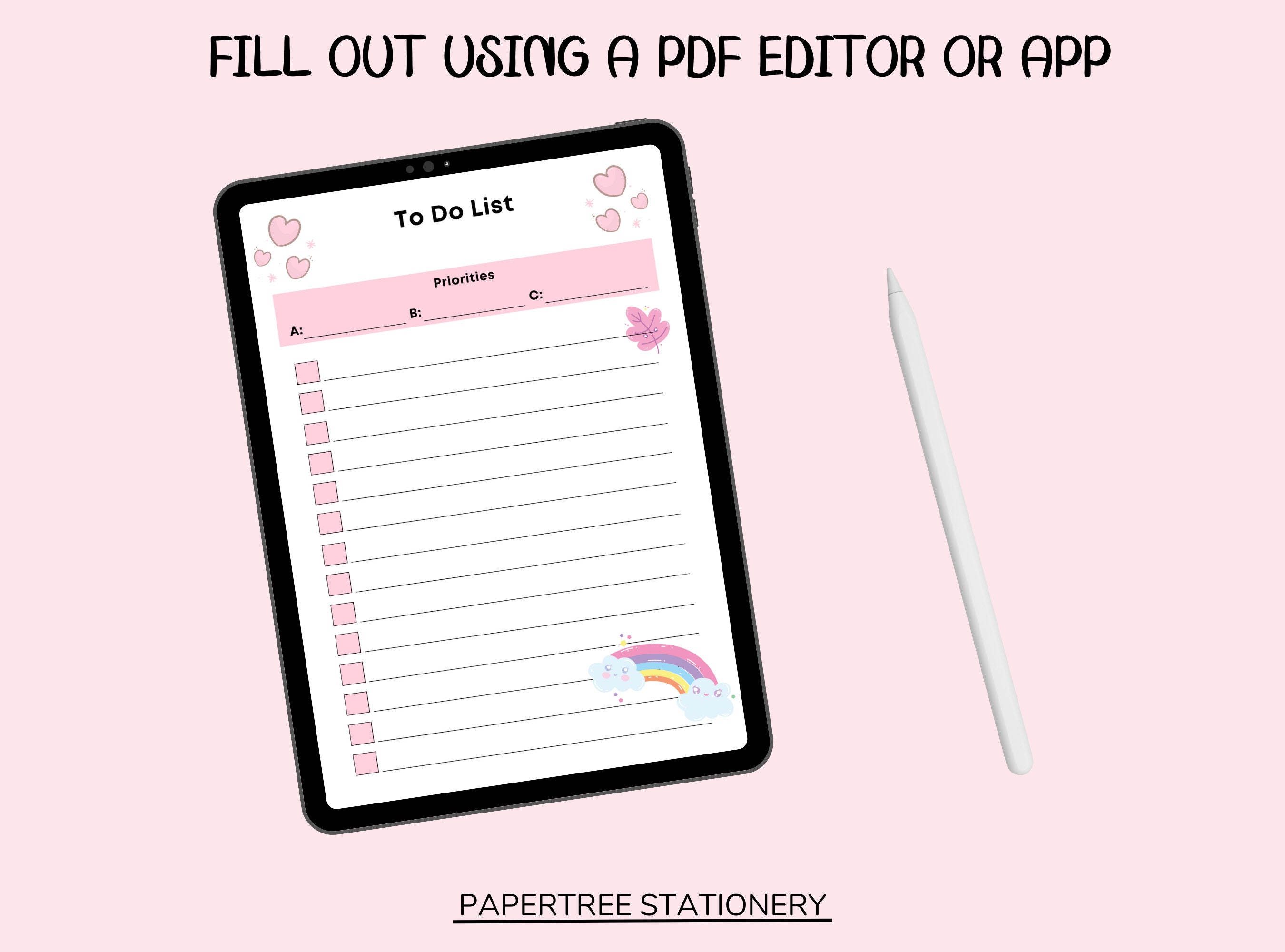 Kawaii to Do List Printable PDF Todo List Instant - Etsy Australia