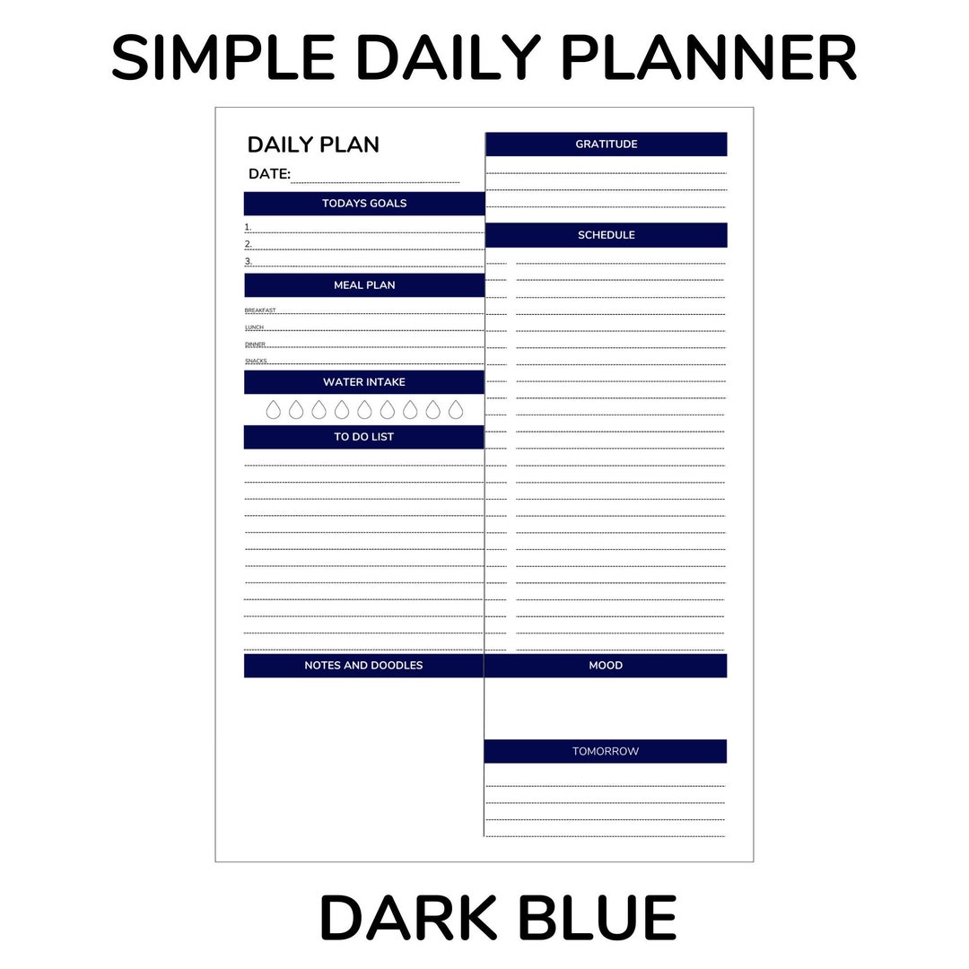 Daily Planner Printable PDF Daily Schedule Work From - Etsy
