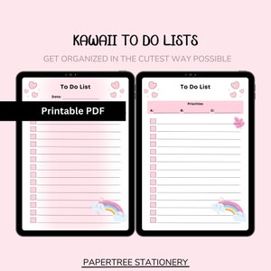 Kawaii To-Do List PDF | Printable Task Planner | Cute Checklist Notepad | Instant Download | Aesthetic Stationery