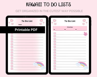 Kawaii To-Do List Printable | Cute Task Planner (PDF Download)