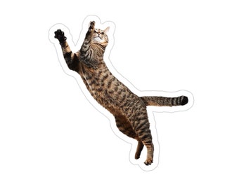 Tigar Cat Attack! Transparent Outdoor Stickers, Die-Cut, 1pcs